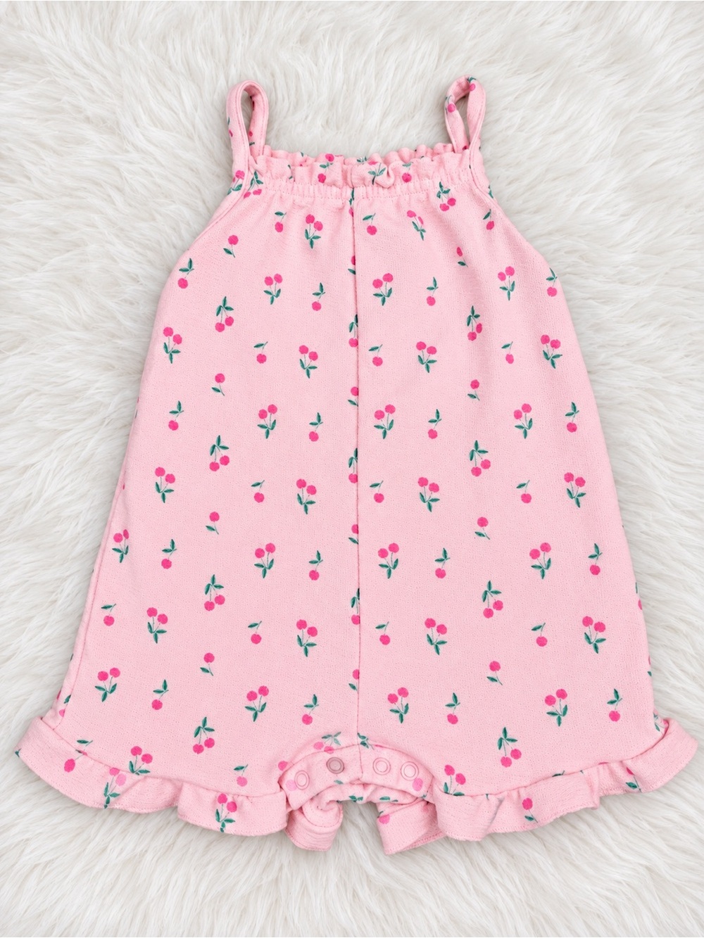 Pink Cherry-Print Girls' Romper